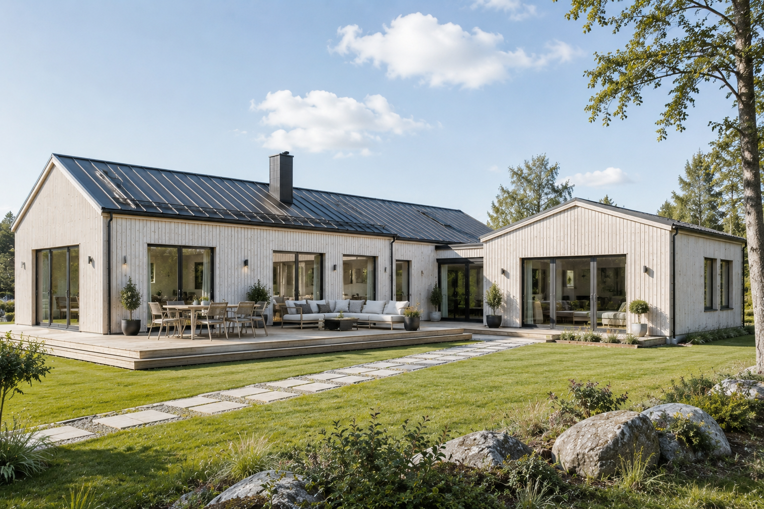 tillbyggnad av modern trävilla